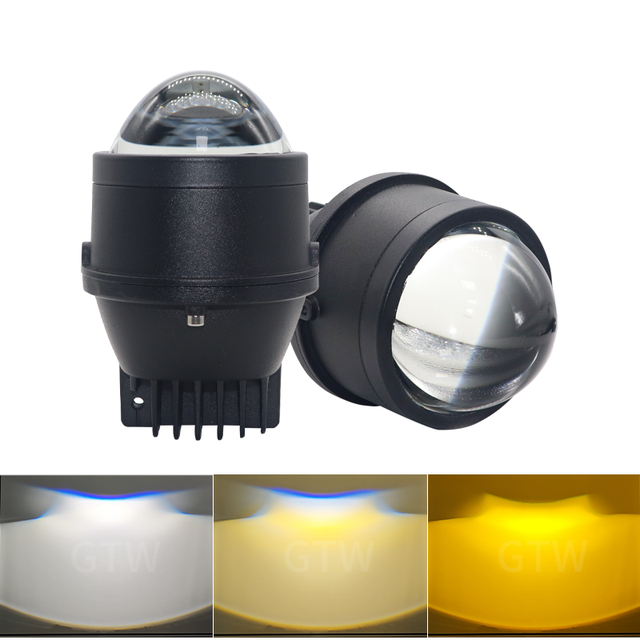 Aililaisi 3Inch BI LED Projector Fog Lamp Lights High Low Beam 3 Colour for Universal Mercedes Glc X253 Mazda 3 2014 Suzuki Fonx
