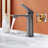 Robinet de lavabo en alliage de zinc doré, eau chaude et froide, pour hôtels et projets résidentiels - Vente en gros usine