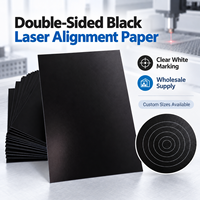 Nouveau papier d'alignement laser noir en gros avec revêtement double face, feuille de test Galvo pour machine de marquage laser à fibre CO2 UV