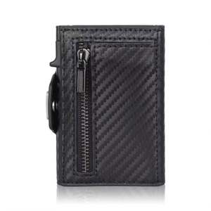 Cartera de Cuero PU para Hombre, con Bolsillo para Monedas, Ventana para Identificación, Bloqueo RFID, Delgada, Plegable, para Tarjetas de Crédito, Bolsillo Frontal - Product Image 6