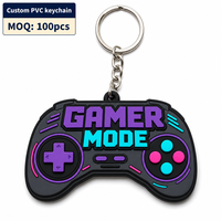 Porte-clés personnalisé en PVC souple, design de logo de dessin animé 3D, porte-clés en caoutchouc PVC souple avec sangle de poignet