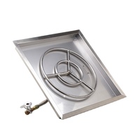Foyer carré à gaz de brasero personnalisé en acier inoxydable ou foyer GPL avec brûleur rond à anneau de feu