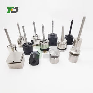 Braket Rel Kaca DF Bahan Stainless Steel, Dapat Disesuaikan, Warna Hitam Doff, Perlengkapan Pemasangan Dinding, Silinder, Kit Penyangga Persegi, Standoffs - Product Image 6