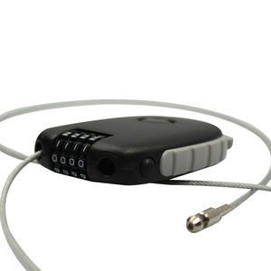 Bloqueo de contraseña de equipaje de <span class=keywords><strong>cable</strong></span> retráctil de combinación de 4 dígitos personalizado profesional con grillete largo suave - Product Image 5