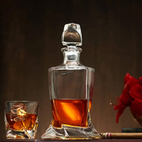 Bouteille en verre de haute qualité, unique, 800 ml, pour whisky, vin, vodka, liqueur
