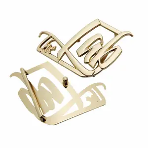 Großhandel Zinklegierung individuelle vergoldete 3D-Marken-Logo-geschnittene Kleidungsbeutel Metall-Stiftschnalle Gürtelschnalle für Herren