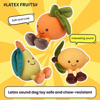 Dropshipping Gift CJH Original Design Dog Toy Simulation Fruit Latex Plush Resistant Bite Grinding Teddy Bear Pet Toy