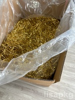 Remplisseur de boîte-cadeau en raphia, papier doré brillant et ondulé, feuille d'or pailletée, papier déchiqueté pour cadeaux, maquillage, boutique de beauté
