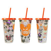 Gobelet à paille en plastique de qualité alimentaire Halloween 200ml Tumbler de dessin animé changeant de couleur avec des motifs de style américain Pack de roches personnalisé
