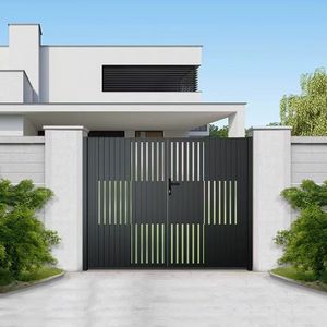 <span class=keywords><strong>Portail</strong></span> Coulissant/<span class=keywords><strong>Battant</strong></span> en Alliage d'Aluminium Thermolaqué Anti-Rouille et Durable, Traité Électriquement, pour Jardin, avec Verrou Sécurisé, Garantie 5 Ans - Vente en Gros - Product Image 2