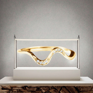Anillo Minimalista de Plata de Ley 925 con Diseño de Onda de Agua, Chapado en Oro, para Mujer, Ideal para Bodas y Fiestas, Venta al Por Mayor - Product Image 2