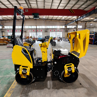 Mini-compacteur routier 1 tonne 1,2 tonne à double tambour, diesel, pour asphalte, type autoporté, vibreur d'asphalte, rouleau tandem