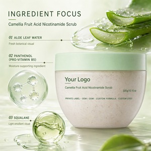Gommage corporel personnalisable à la niacinamide, exfoliant aux acides de fruits (camélia, acide malique), aloès et squalane pour une peau lisse et éclatante - Product Image 4