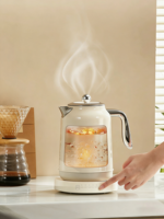 Bouilloire électrique en acier inoxydable avec contrôle numérique de la température, capacité de 1,7 L, protection contre l'ébullition à sec, pour usage hôtelier