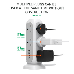 UK Type G Power Strip with <strong>USB</strong> C Ports, 11 Way Outlets Protection Plug, <strong>Extension</strong> <strong>Lead</strong> for UAE - Product Image 2