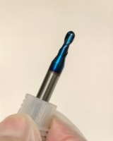 Fraise à queue sphérique en carbure monobloc HRC65 R1 R2 R3 avec revêtement Nano Bleu, 2 dents, pour usinage CNC de l'acier trempé