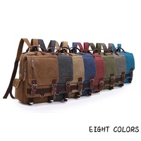 Sac à Dos Vintage en Toile de Couleur Unie, pour Hommes et Femmes, Sac à Dos d'Extérieur ou Sacoche pour Ordinateur Portable, Mixte