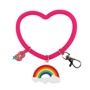 Coeur Silicone Bracelet Voiture Porte-clés Fille Sac À Dos Décoration Énergie Pendentif - Product Image 5