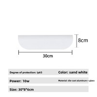 Lampe murale LED extérieure longue et étroite en aluminium, étanche, écoénergétique, durable, 2700K, blanc chaud doux, diffuseur en verre borosilicate