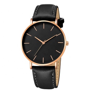 Amoureux de la mode chaude montres hommes et femmes décontracté bracelet en cuir montre-bracelet à Quartz minimaliste Couple montre cadeaux - Product Image 3