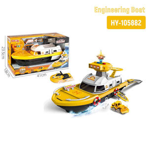 Ensemble de jouets de bateaux de police/pompier/ingénierie/assainissement transformables et coulissants en métal moulé sous pression pour enfants avec lumières et sons - Product Image 4