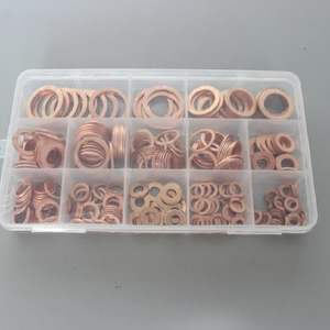 طقم حلقات نحاسية للحاقن 200 قطعة في الصندوق بأحجام مختلفة 12 حلقة نحاسية يمكن تخصيصها حسب الرسم - Product Image 2