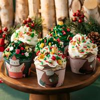 Perles de sucre colorées comestibles pour décoration de gâteaux de Noël en gros, 500g, motifs Père Noël, cerf, bonhomme de neige, feuilles, aiguilles