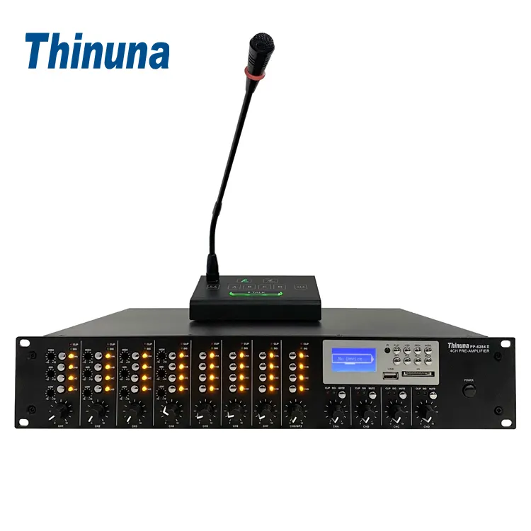 Thinuna áudio PP-6284 ii 8x4 matrix, para endereço público, sistema de som para hospitais, amplificador de potência multifuncional matriz host