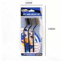 Lot de 3 brosses métalliques industrielles DIY OEM en laiton et nylon pour le nettoyage, l'élimination de la rouille, le décapage de peinture et le dégrossissage des détails métalliques – Outils à main