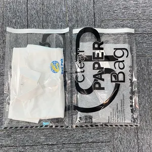 Transparent Clear Paper Pouch Clothing Apparel Packaging Bags