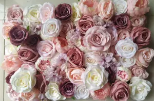 Individuelle Blumenwand, weiße Blumenwand, Hochzeitsdekoration, künstliche Rosenplatte, Hintergrund-Blumenwand