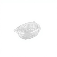 Conteneur alimentaire en PET transparent en gros avec couvercle à clipser, boîte ovale pour gâteaux, desserts et bonbons 145x110x60mm, emballage intérieur écologique