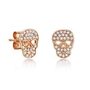 Gemnel fashion jewelry <span class=keywords><strong>orecchini</strong></span> in <span class=keywords><strong>argento</strong></span> sterling 925 con <span class=keywords><strong>teschio</strong></span> di diamanti da donna - Product Image 2
