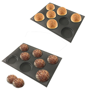 Molde de silicona para panecillos de hamburguesa, apto para microondas, bandeja de silicona para hornear panecillos de hamburguesa - Product Image 2