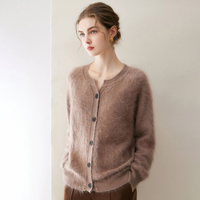 Cardigan en cachemire 100% tricoté pour femme, veste unie pour l'automne et l'hiver