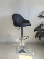Tabouret de bar pivotant minimaliste moderne, réglable en hauteur (56-77 cm), chaise de comptoir avec dossier et base de 38,5 cm pour petits espaces