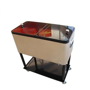 Chariot de refroidisseur de boissons de barre de partie de patio de coffre de glace de roulement avec l'étagère - Product Image 3