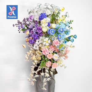 Promesa Artificial Colorido Flor Corredor Boda Flor Corredor Arreglo Hecho A Mano Boda - Product Image 1