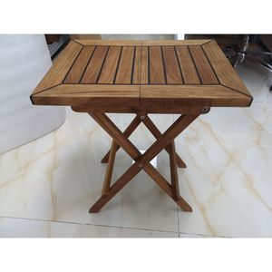 Teak Wood Folding Outdoor <b>Table</b> Rectangular Cross Base 300X409X495mm TMTF040T15 - Product Image 2