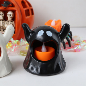 Bougies LED sans flamme noires et blanches, effet fantôme, accessoires décoratifs effrayants pour créer une ambiance festive - Product Image 6