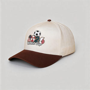 Topi Baseball Desain Baru 2026 Dua Warna, Souvenir untuk Penggemar Sepak Bola, Penutup Kepala Berkualitas Tinggi, Topi Custom dengan Cetakan Bendera USA, Kanada, Meksiko - Product Image 5