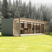 Rumah Kontainer Modern Berbahan Baja yang Dapat Bernapas, Model Apple Cabin Prefab Pod untuk Glamping Outdoor, Homestay, Villa, Gudang, Kantor, Rumah, dan Kamar Mandi