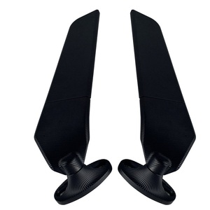 Rétroviseur latéral aérodynamique pour moto sportive, rétroviseur arrière élégant noir avec ailettes, pièce de modification universelle pour moto - Product Image 4