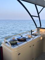 Bateau à ponton en aluminium à deux étages Allsea, yacht de luxe, bateaux flottants bon marché, bateau pour la pêche