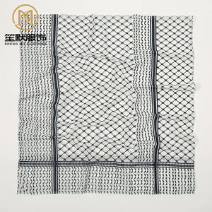 Bufanda de gasa con estampado de perlas gasa nuevo turbante árabe a cuadros cuadrado Oriente Medio Dubai turbante turco bufandas hiyab musulmán - Product Image 5