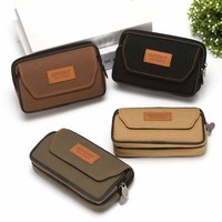 Tas Selempang Olahraga Kanvas Grosir Pria Tas Outdoor Tas Pinggang Ponsel Dompet Outdoor Dompet Koin Tas Selempang Mini untuk Pria