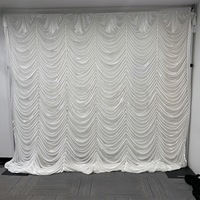 Rideau de scène en soie glacée et soie de lait à motif vague écaille de poisson pour décoration de mariage et événements