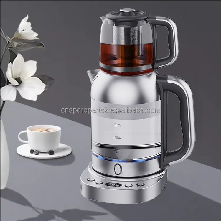 2 In 1 New Samovar Double Tea Maker Boiling Water Kettles Maker Heater Electric Glass Tea Pots