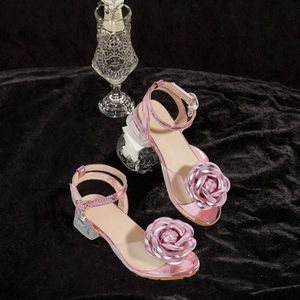 Sandalias de Tacón Alto con Espalda Descubierta, Color Rosa, para Verano, al Aire Libre, para Fiestas de Cumpleaños, Moda Princesa - Product Image 2