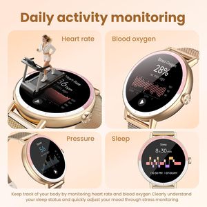 KEEPONFIT สมาร์ทวอทช์สำหรับผู้หญิง LCD Android/ไอโฟน IP68 กันน้ำ ตัวติดตามฟิตเนส GPS แบตเตอรี่ 7 วัน วัดอัตราการเต้นของหัวใจ/SpO2 - Product Image 3